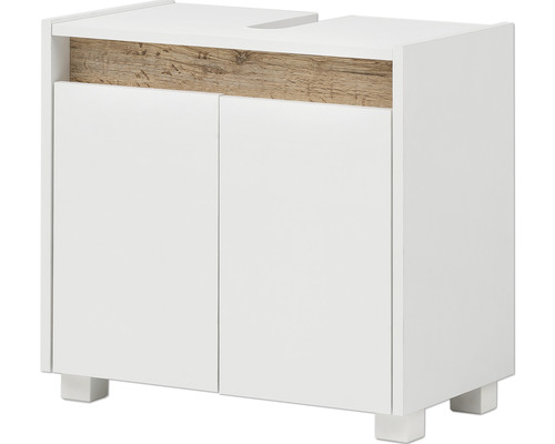 Dulap sub chiuvetă cu două uși și detalii din lemn