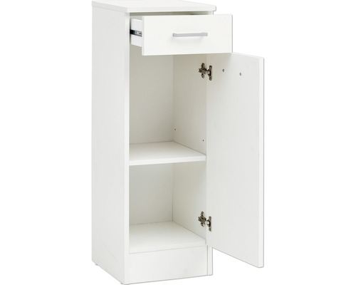 Dulap baie așezat Lorenz U300, 1 ușă 1 sertar, PAL, 92,1x30,3 cm, alb perlat