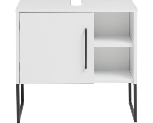 Dulap bază lavoar baie pe pardoseală Limone WBU600 60,4 cm PAL alb cretă 1 ușă Dulap inferior de lavabo cu o ușă și două rafturi
