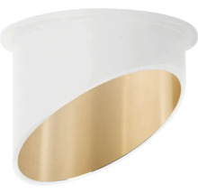 Lampa de perete albă cu reflector auriu