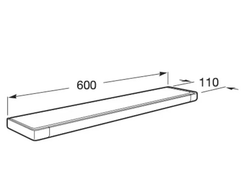 Raft cu dimensiunile de 600 pe 110 milimetri.