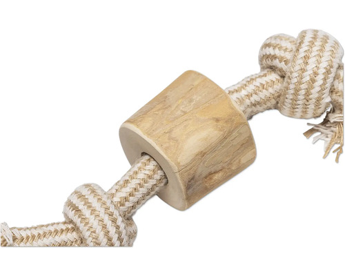 Jucărie pentru câini din funie cu element din lemn