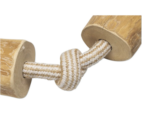 Jucărie pentru câini din lemn și sfoară