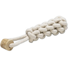 Jucărie pentru câini din frânghie de bumbac cu element din lemn