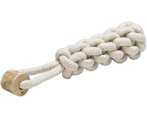 Jucărie câini Beeztees Osa S cu mâner lemn cca. 5x5x24 cm Jucărie pentru câini din frânghie de bumbac cu element din lemn