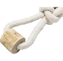 Jucărie pentru câini din frânghie de bumbac cu element din lemn
