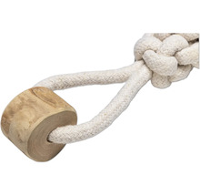 Jucărie pentru câini din funie de bumbac și lemn