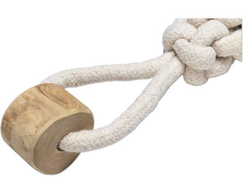 Jucărie pentru câini din funie de bumbac și lemn