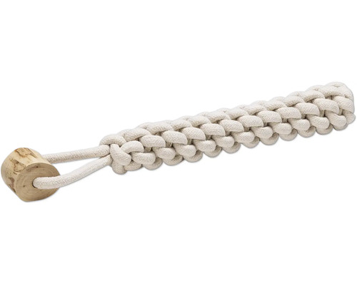 Jucărie câini Beeztees Osa L cu mâner lemn cca. 5x5x42 cm Jucărie pentru câini din sfoară de bumbac cu element din lemn