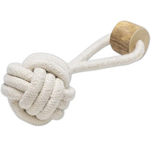 Jucărie pentru câini din nod de funie și lemn