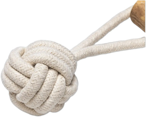Frânghie de bumbac cu cap din lemn