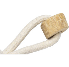 Perie de baie cu mâner din lemn și șnur