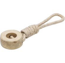 Jucărie pentru câini din lemn cu buclă de sfoară