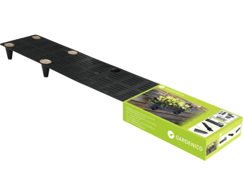 Suport negru pentru jardinieră cu ambalajul produsului