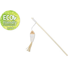 Jucărie pentru pisici undiță cu pește din material reciclat și sigiliul Eco Friendly