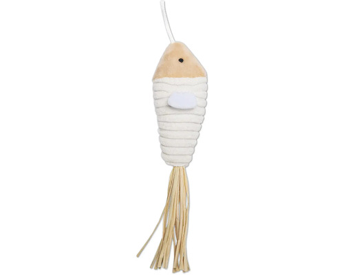 Jucărie pentru pisici în formă de pește cu franjuri de ratan