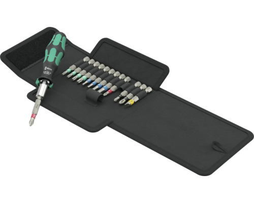 Șurubelniță Wera Kraftorm Kompakt 838 RA S C Set de scule cu șurubelniță și biți într-o geantă neagră