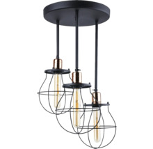 Lumină de tavan cu trei lumini și abajururi cu model de cușcă
