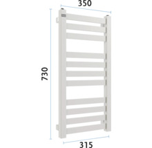 Radiator pentru prosoape cu dimensiunile 730 x 350 x 315 milimetri