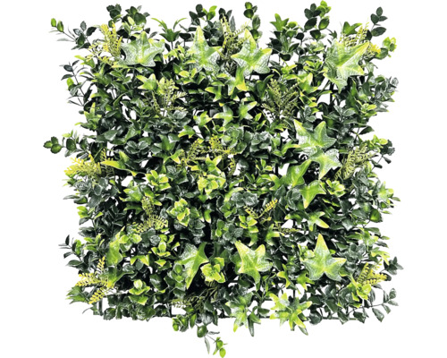 Panou decorativ plante artificiale Tropical 38x38 cm Gard viu artificial cu diverse frunze verzi