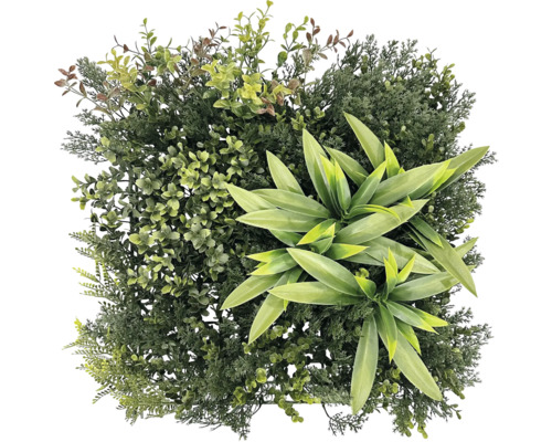 Panou decorativ plante artificiale Jungle 38x38 cm Perete artificial de plante cu diverse ierburi și frunze