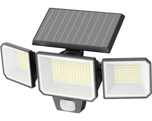 Proiector solar cu LED 1200 lumeni 6500K, plastic negru | HORNBACH