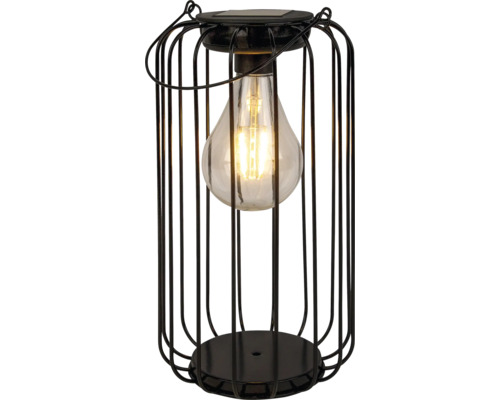 Lampă solară cu bec într-o cușcă metalică