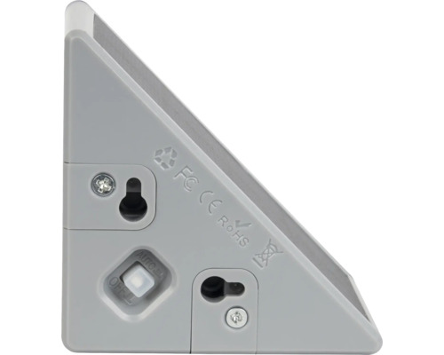 Vizualizare detaliată a unei lămpi gri cu comutator pentru funcționare automată și funcție de oprire