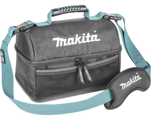 Geantă mâncare Makita 33x20 cm, material textil negru/albastru, cu mâner