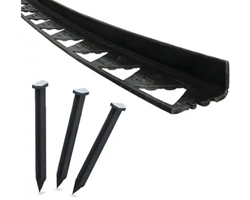 Bordură de gazon din plastic cu ancore de sol pentru delimitarea grădinii