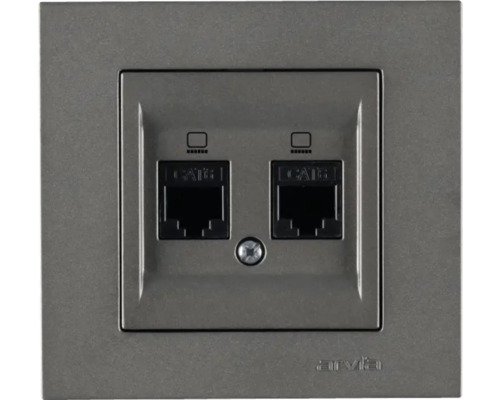 Priză date dublă Arvia Electric Karen CAT6, antracit