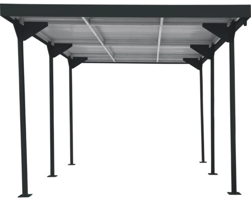 Pergolă independentă cu cadru metalic și acoperiș