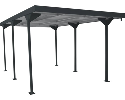 Pavilion independent cu acoperiș dreptunghiular și opt stâlpi.