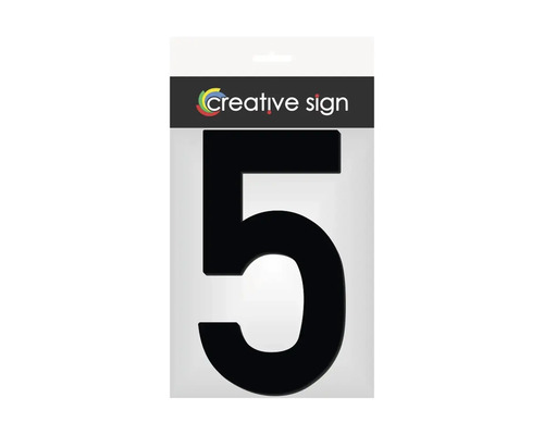 Număr casă „5” 11x20cm, din plexiglas negru