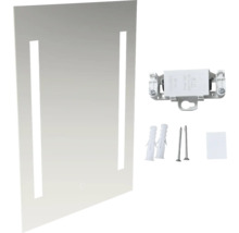 Oglindă dreptunghiulară cu decupaje și material de fixare