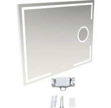 Oglindă dreptunghiulară cu iluminare LED și accesorii de montaj