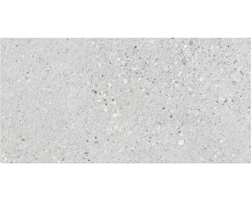 Placă ceramică porțelanată gri cu aspect de terrazzo