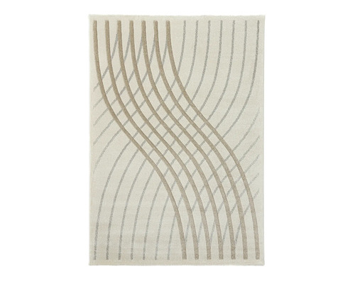 Covor modern Soho 4939 crem 60x110 cm Covor cu model de linii curbe