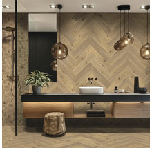 Gresie exterior / interior porțelanată rectificată Rovere maro 15x60 cm