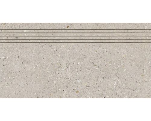Treaptă gresie rectificată Breccia maro 30x60 cm Placă ceramică cu profil pentru trepte