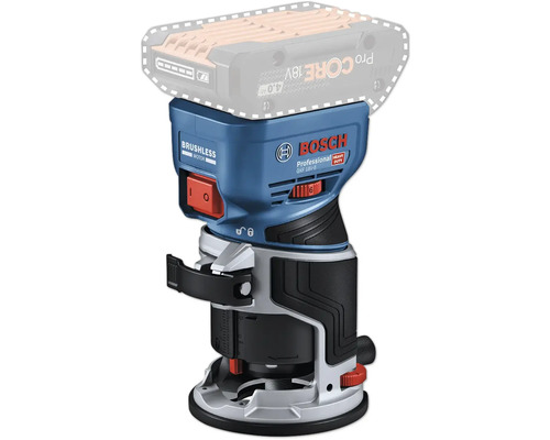 Freza verticala cu acumulator Bosch GKF 18V-8 cu motor fara perii si un acumulator