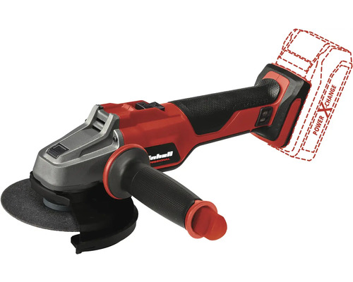 Polizor unghiular cu acumulator Einhell cu disc abraziv și mâner suplimentar