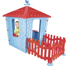 Căsuță cu gard pentru copii 114x179x151 cm albastru-thumb-0