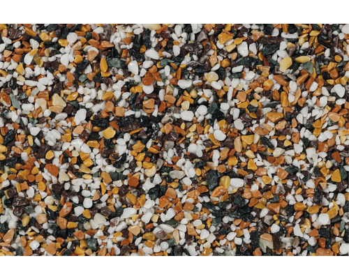 Prim-plan cu pietriș decorativ în diverse culori și forme