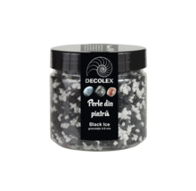 Pietre decorative Black Ice într-un recipient transparent