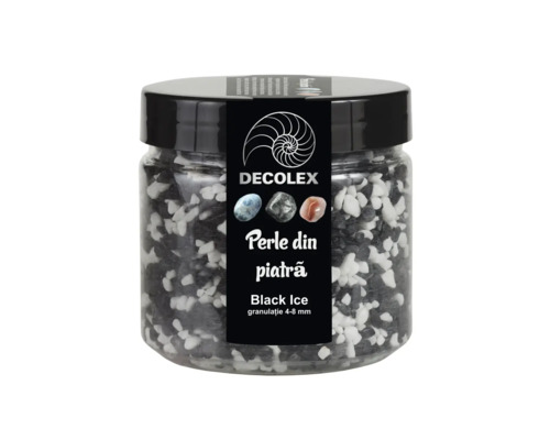 Piatră decorativă naturală Decolex Black Ice granulație 4-8 mm 1,2 kg negru