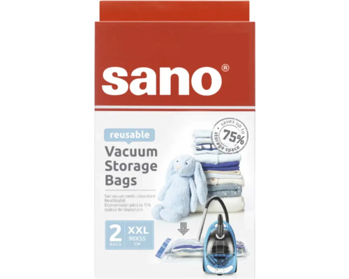 Sacoși de depozitare în vid Sano, reutilizabili, 2 bucăți, dimensiune XXL 90x55 cm