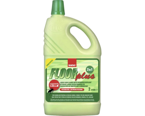 Detergent pentru podele Sano Floor Plus cu parfum de lămâie, în recipient de doi litri