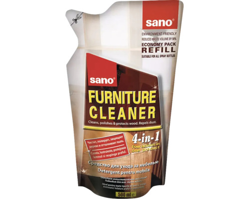 Sano detergent pentru mobilă, rezervă pentru sticle de pulverizare, 500 ml