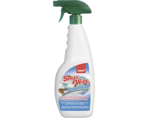 Sano Spray and Wipe detergent universal într-un flacon cu pulverizator